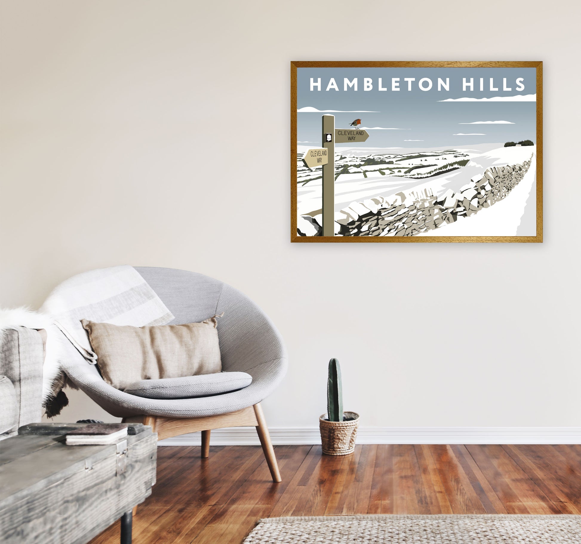 Hambleton Hills In Snow by Richard O'Neill A1 Print Only