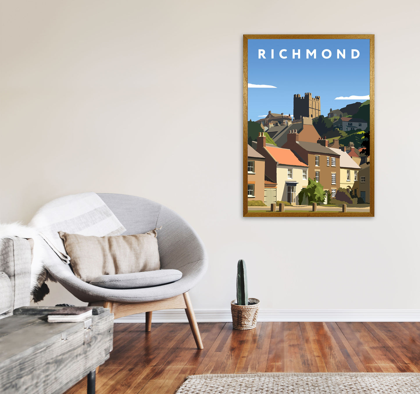 Richmond4 Portrait  Travel Art Print by Richard O'Neill, Framed Wall Art A1 Print Only