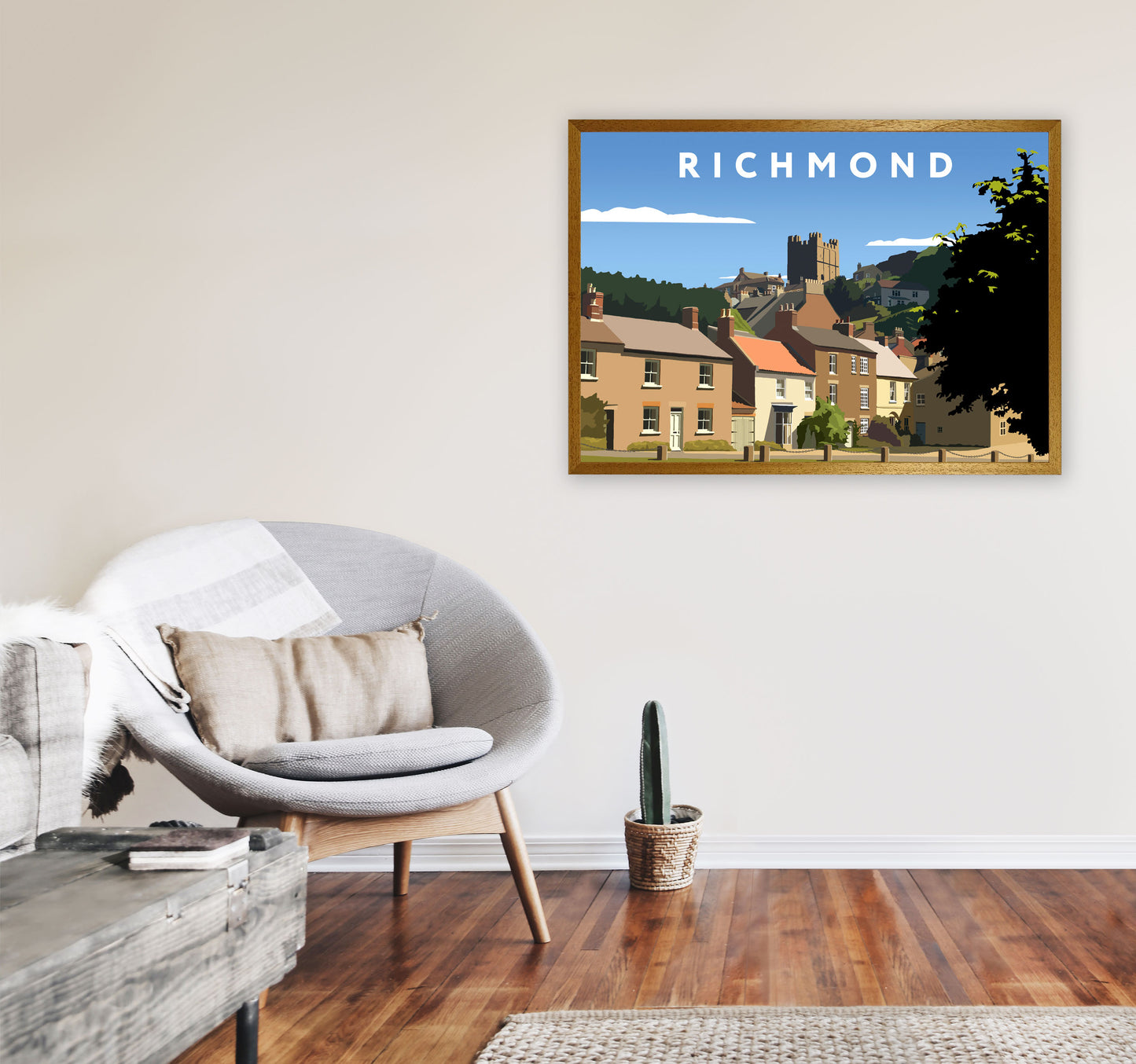 Richmond4 Travel Art Print by Richard O'Neill, Framed Wall Art A1 Print Only