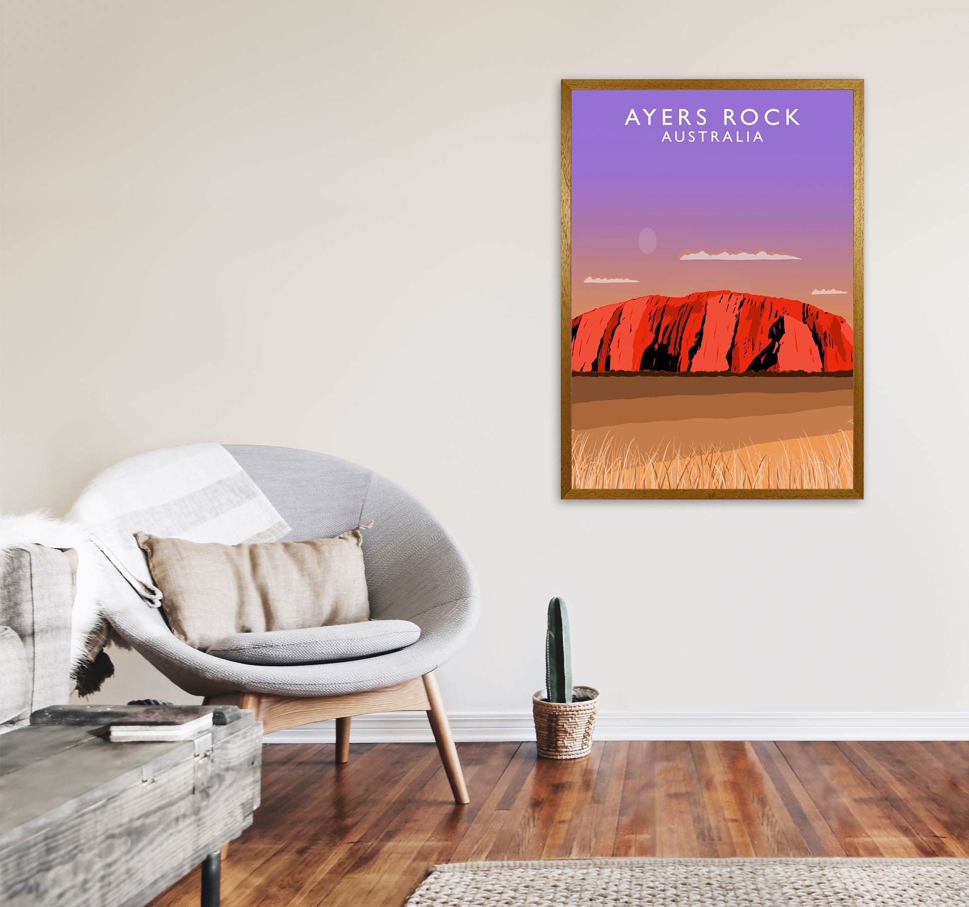 Ayers Rock Australia Art Print by Richard O'Neill A1 Print Only