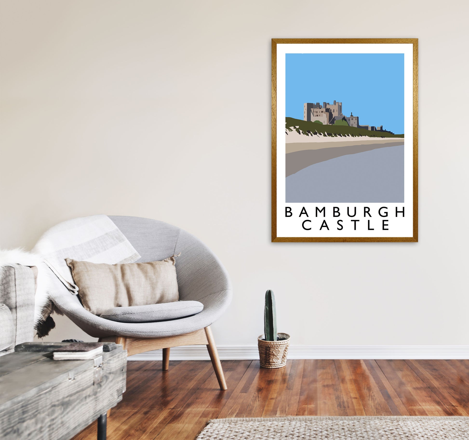 Bamburgh Castle Portrait by Richard O'Neill A1 Print Only