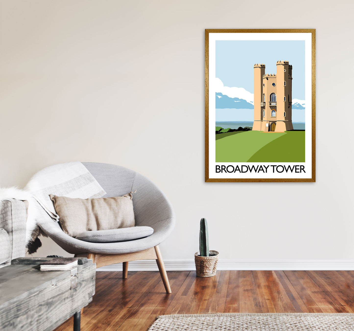 Broadway Tower Portrait Art Print by Richard O'Neill A1 Print Only