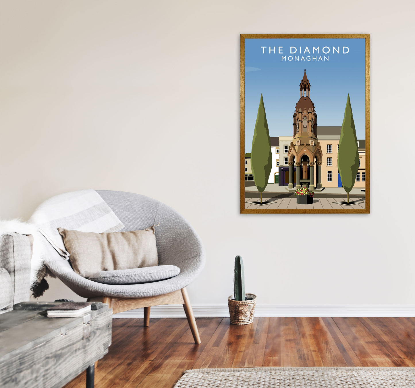 The Diamond Monaghan Portrait Travel Art Print by Richard O'Neill, Framed Wall Art A1 Print Only