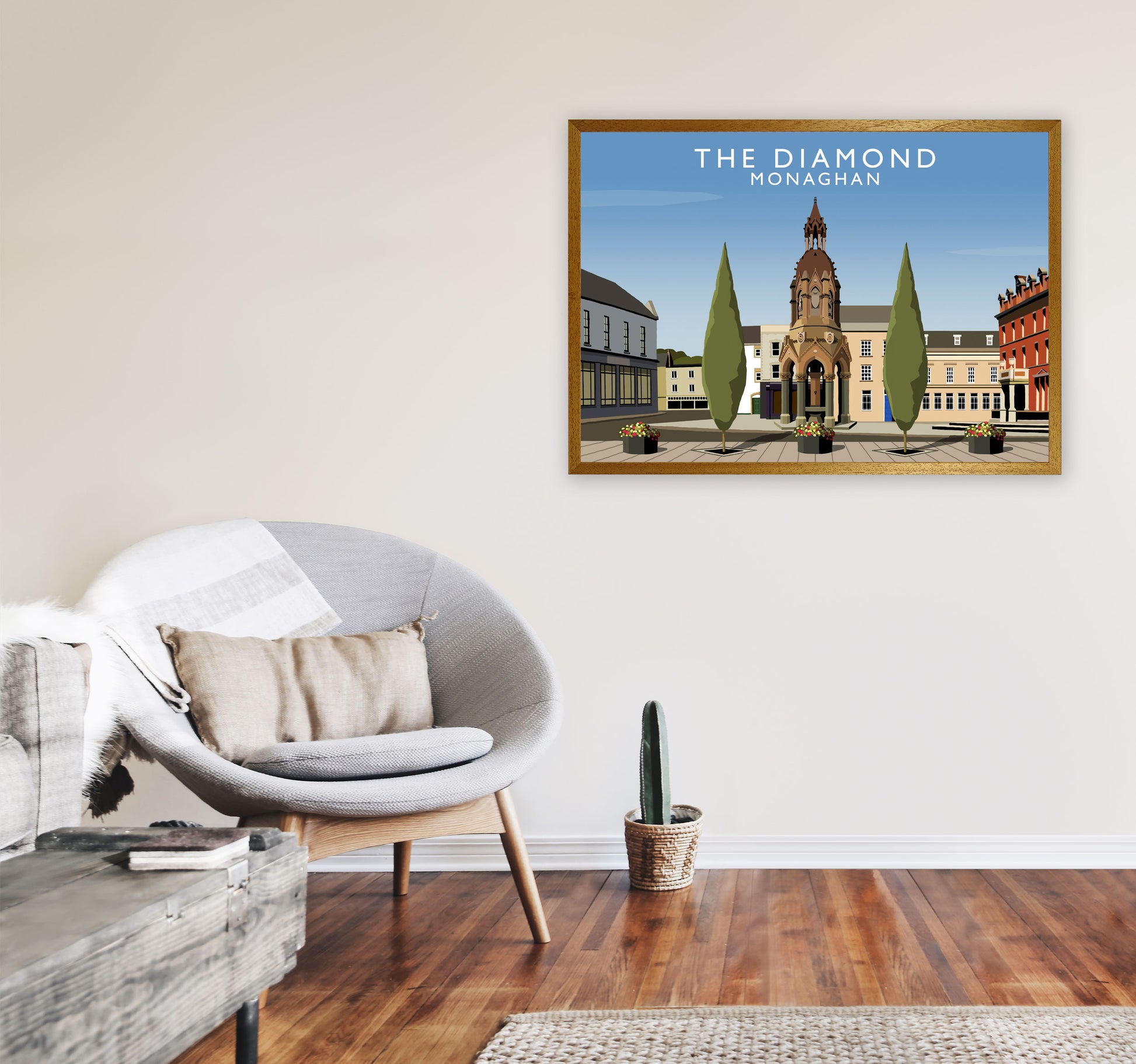 The Diamond Monaghan Travel Art Print by Richard O'Neill, Framed Wall Art A1 Print Only