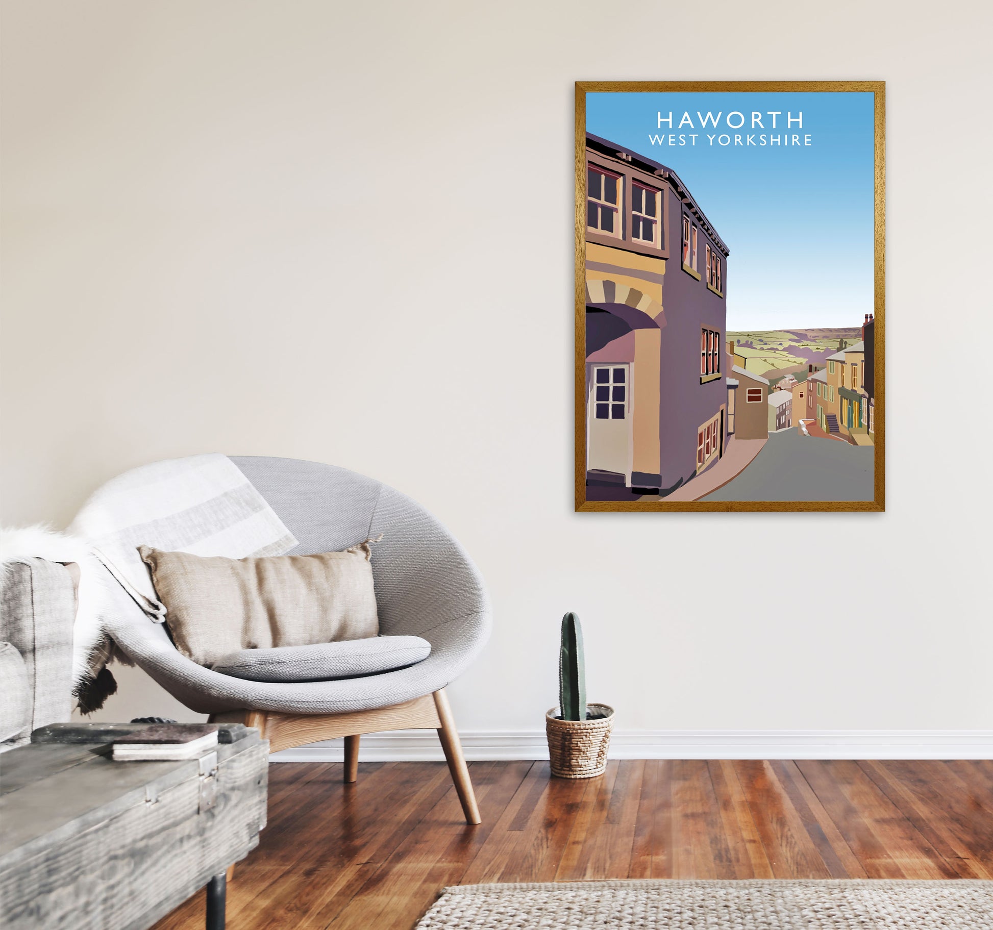 Haworth West Yorkshire Digital Art Print by Richard O'Neill, Framed Wall Art A1 Print Only