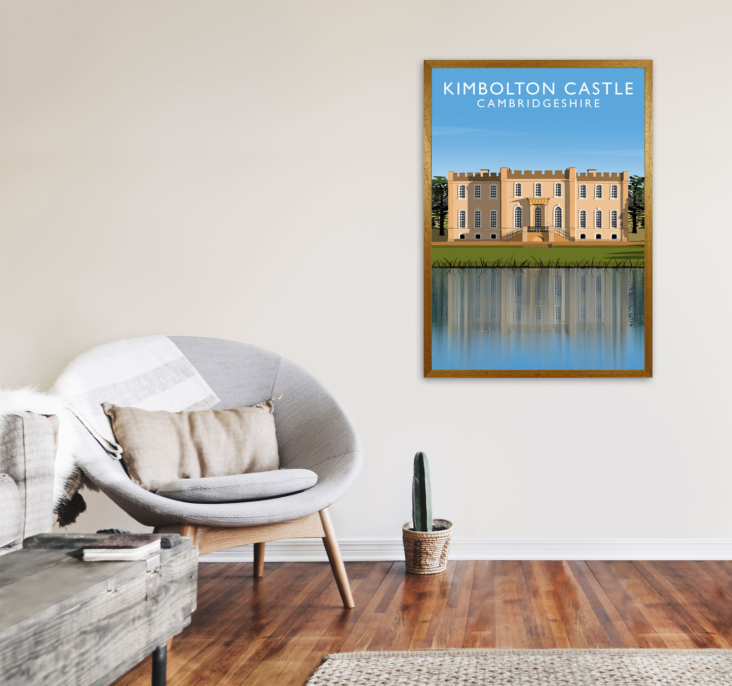 Kimbolton Castle Cambridgeshire Portrait Travel Art Print by Richard O'Neill A1 Print Only