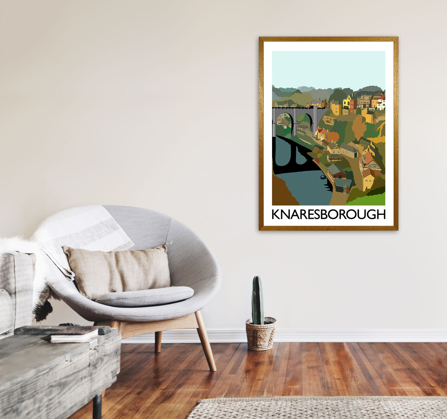 Knaresborough Digital Art Print by Richard O'Neill, Framed Wall Art A1 Print Only