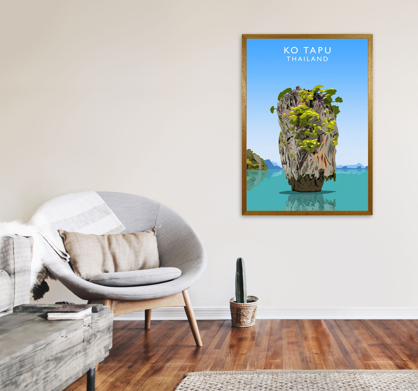 Ko Tapu Thailand  Portrait Travel Art Print by Richard O'Neill, Framed Wall Art A1 Print Only