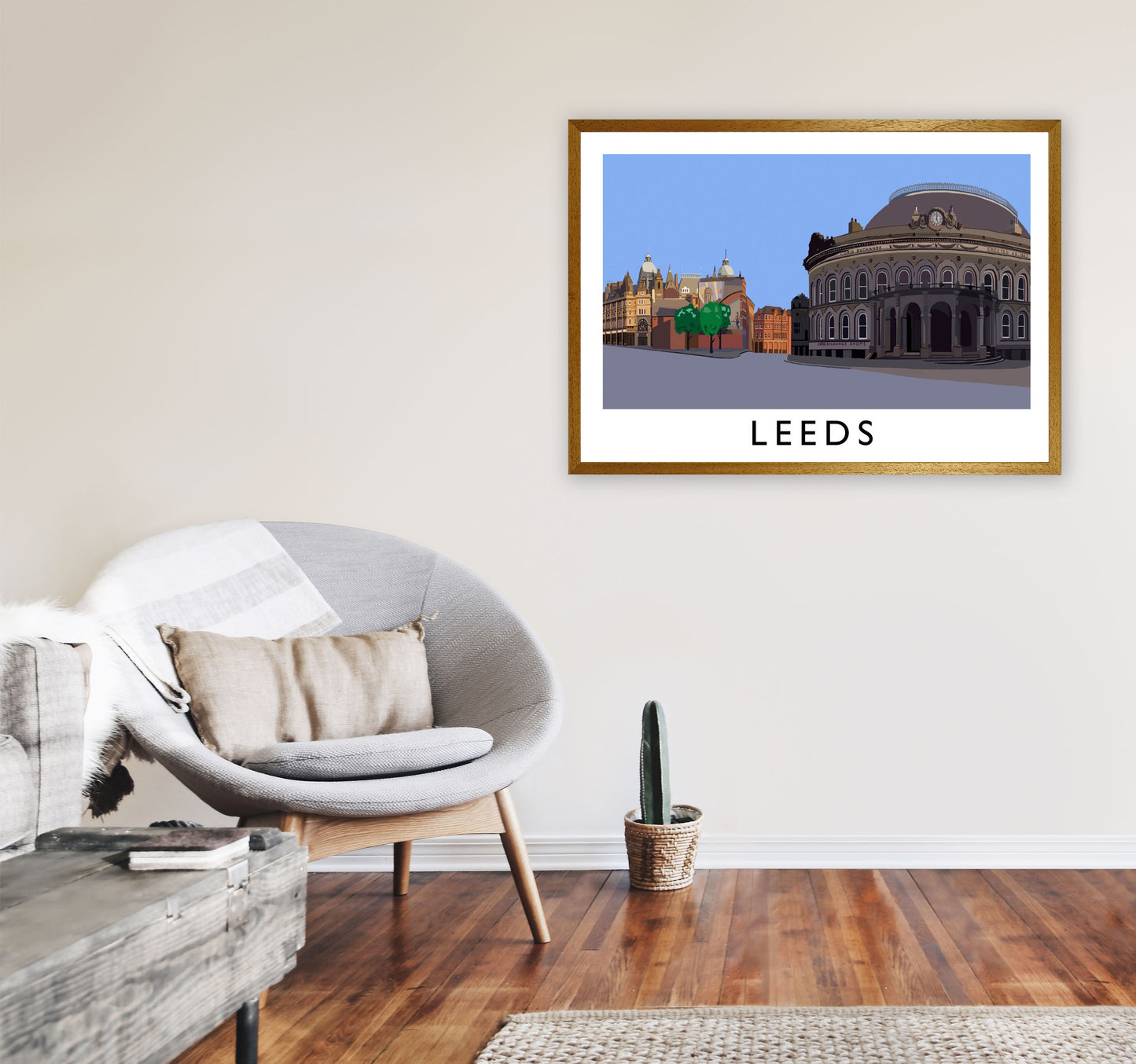 Leeds Digital Art Print by Richard O'Neill, Framed Wall Art A1 Print Only