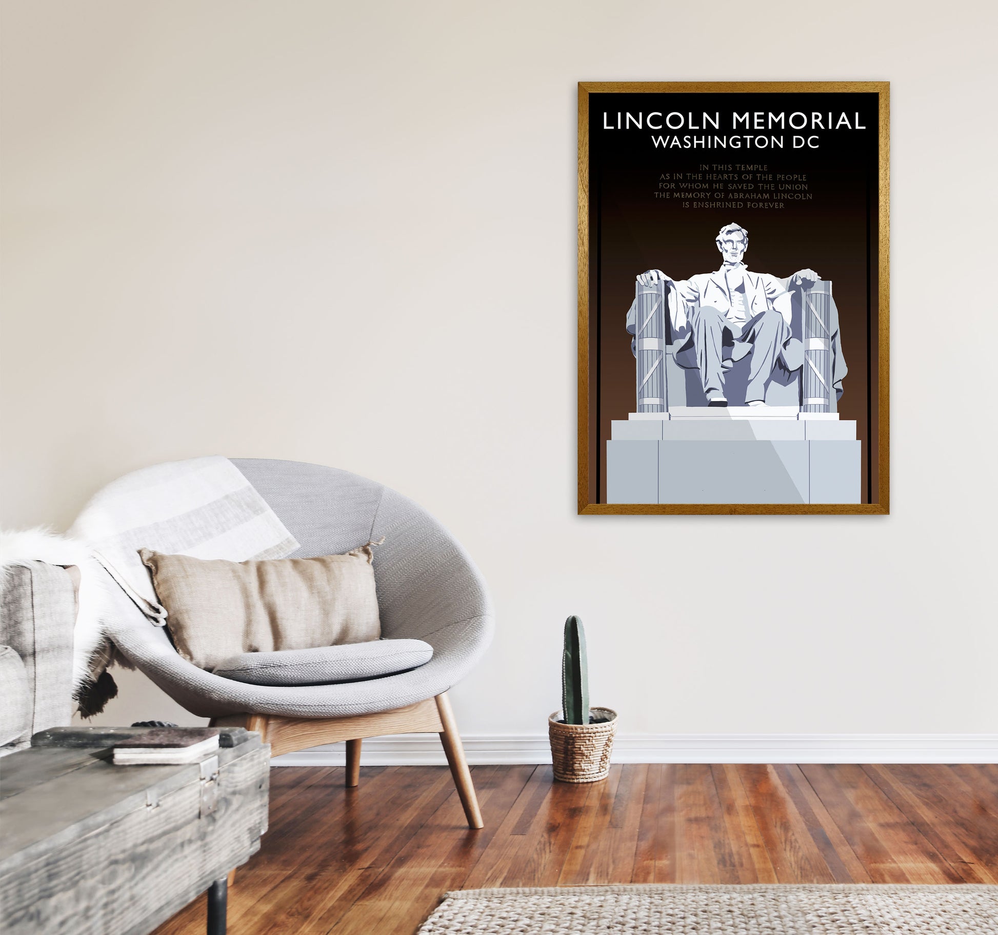 Lincoln Memorial Washington DC Travel Art Print by Richard O'Neill A1 Print Only