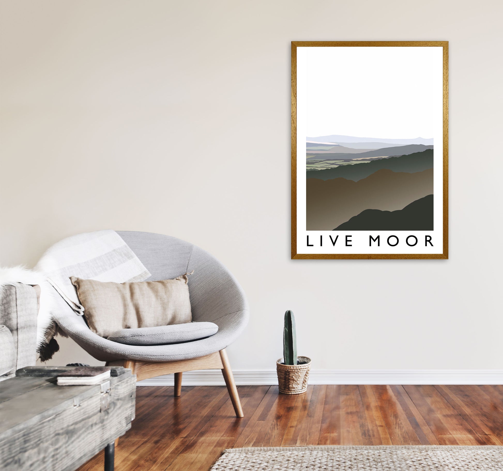 Live Moor Travel Art Print by Richard O'Neill, Framed Wall Art A1 Print Only