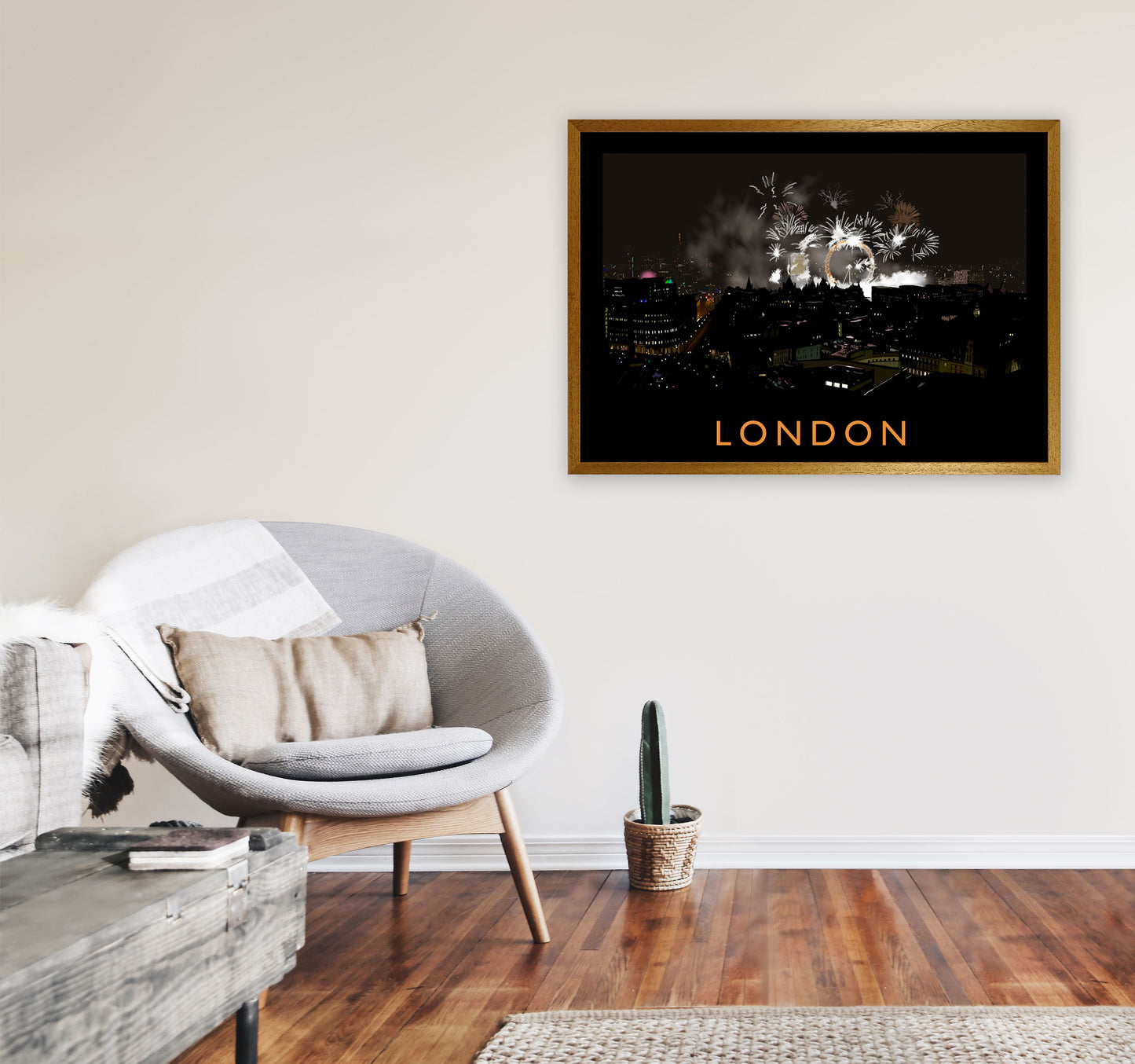 London Travel Art Print by Richard O'Neill, Framed Wall Art A1 Print Only