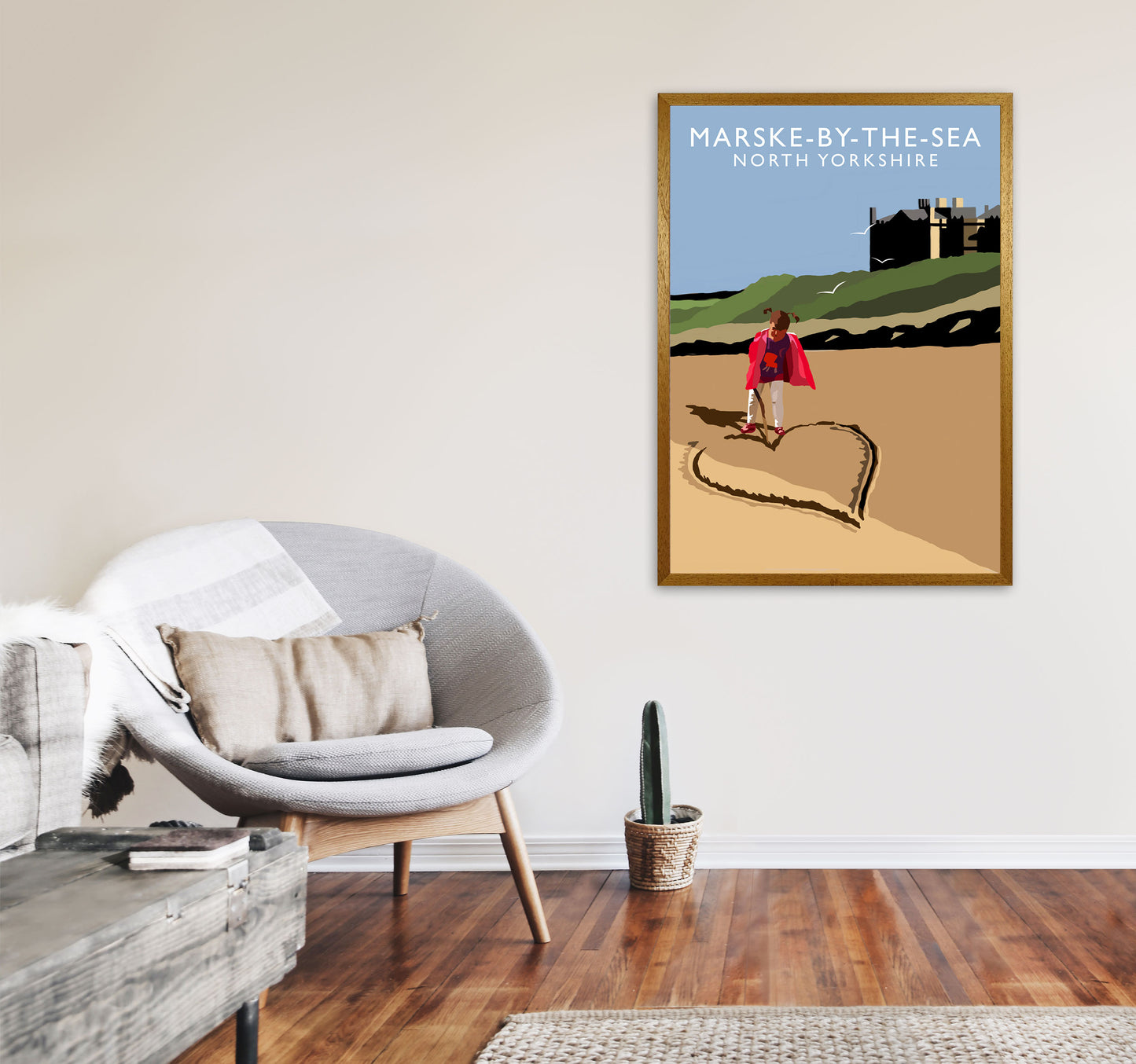 Marske-By-The-Sea2 Portrait  North Yorkshire Travel Art Print by Richard O'Neill A1 Print Only