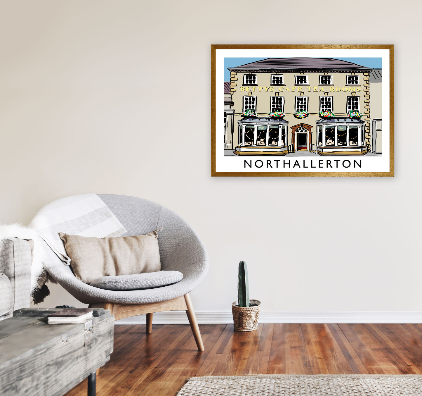 Northallerton Travel Art Print by Richard O'Neill, Framed Wall Art A1 Print Only