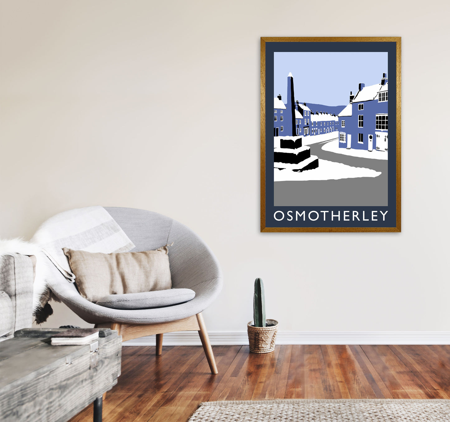 Osmotherley In Snow2 Portrait Travel Art Print by Richard O'Neill, Framed Wall Art A1 Print Only