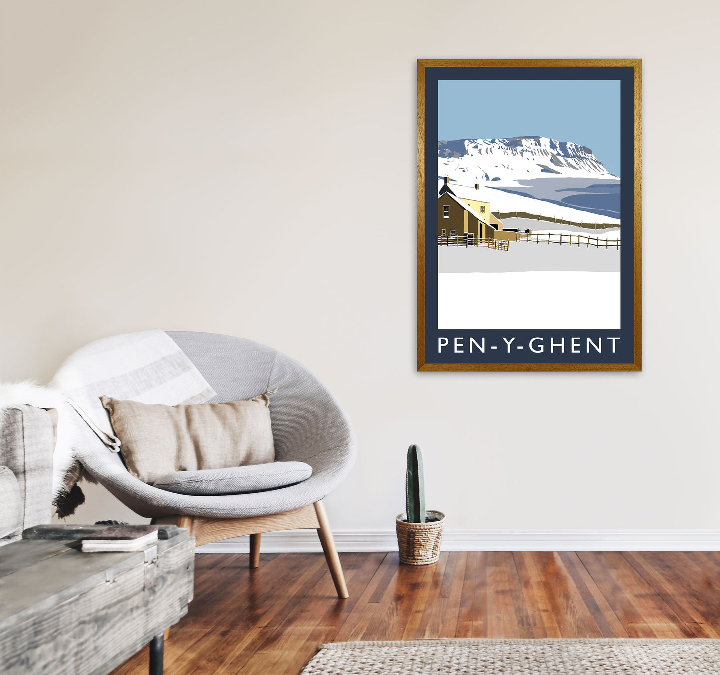 Pen-Y-Ghent Travel Art Print by Richard O'Neill, Framed Wall Art A1 Print Only