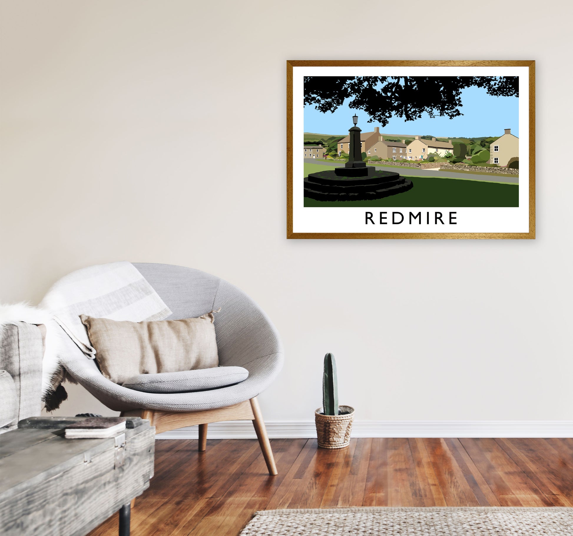 Redmire Travel Art Print by Richard O'Neill, Framed Wall Art A1 Print Only