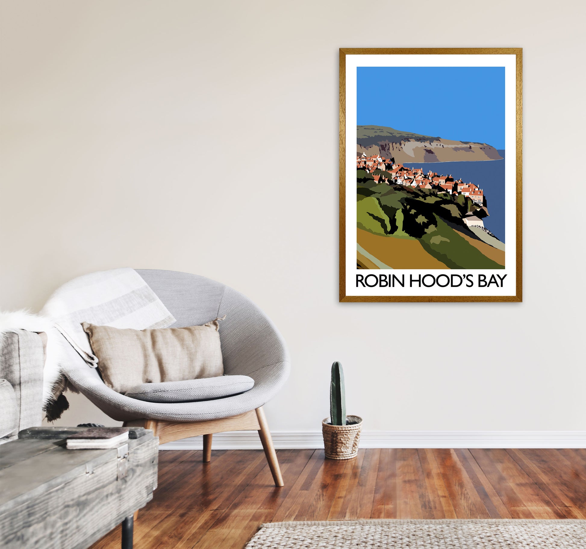 Robin Hood's Bay Portrait Travel Art Print by Richard O'Neill, Framed Wall Art A1 Print Only