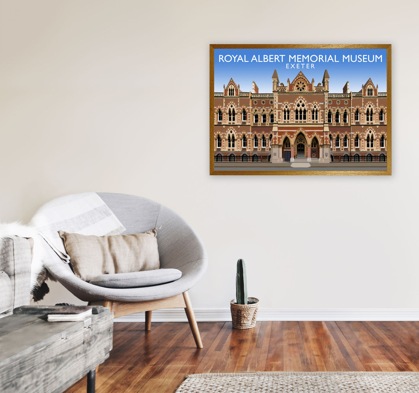 Royal Albert Memorial Museum Exeter Travel Art Print by Richard O'Neill A1 Print Only