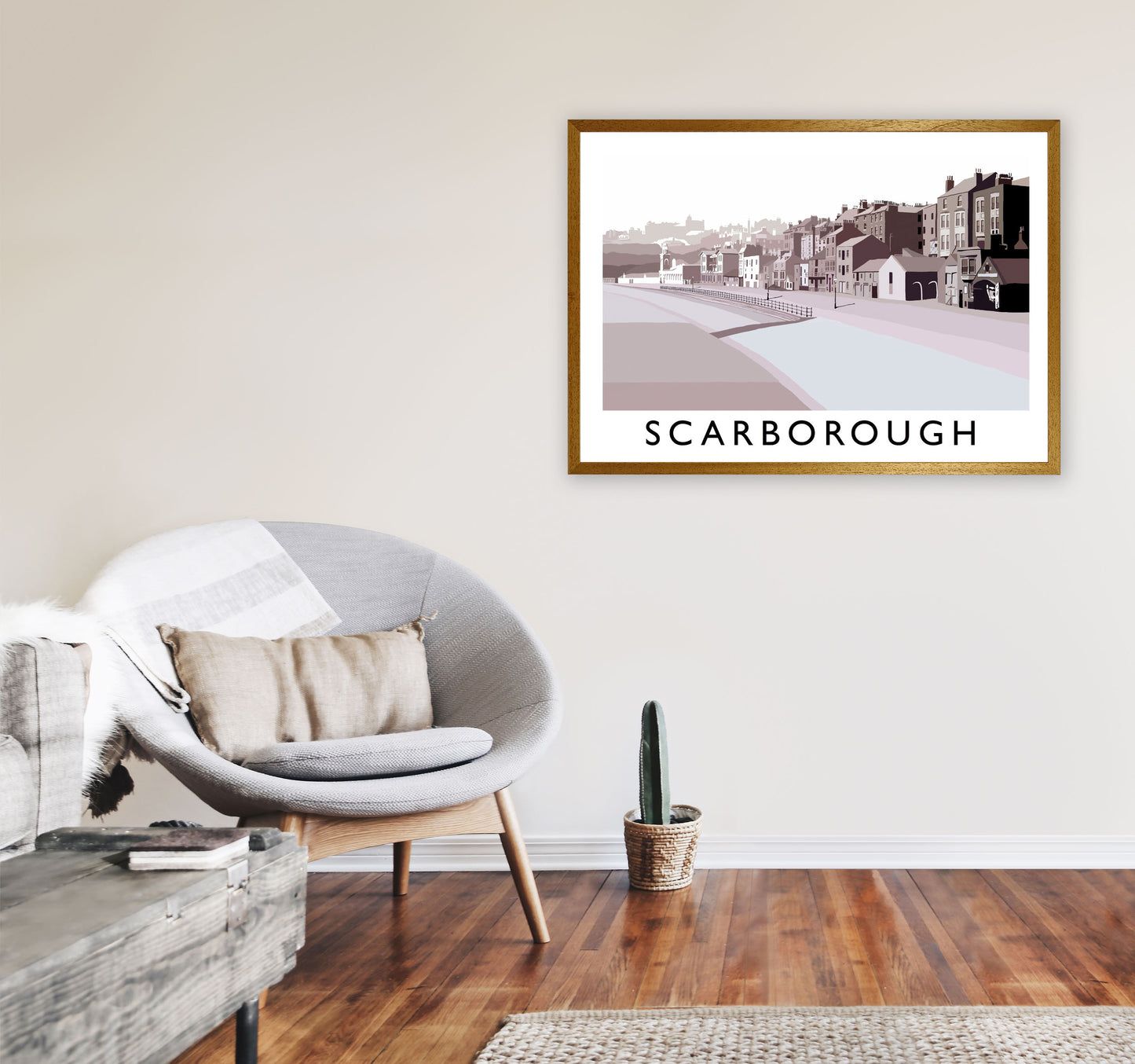 Scarborough Old Travel Art Print by Richard O'Neill, Framed Wall Art A1 Print Only