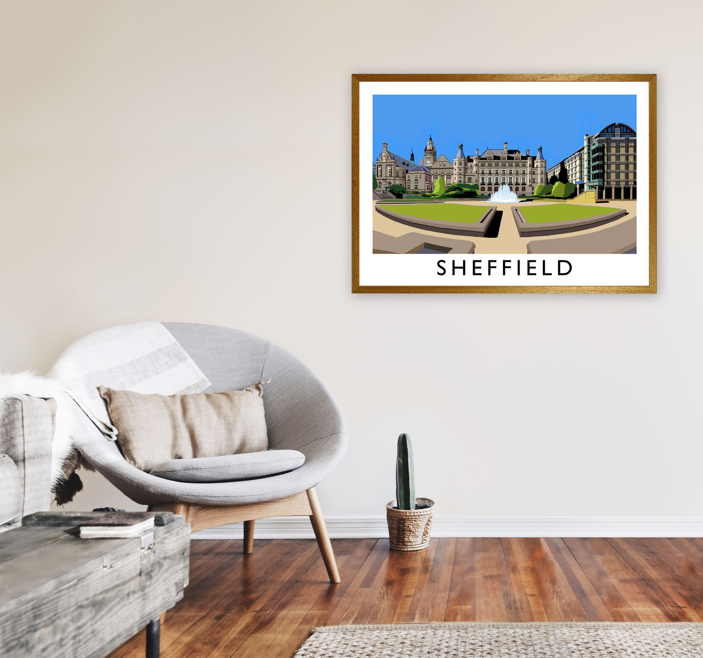 Sheffield Framed Digital Art Print by Richard O'Neill A1 Print Only