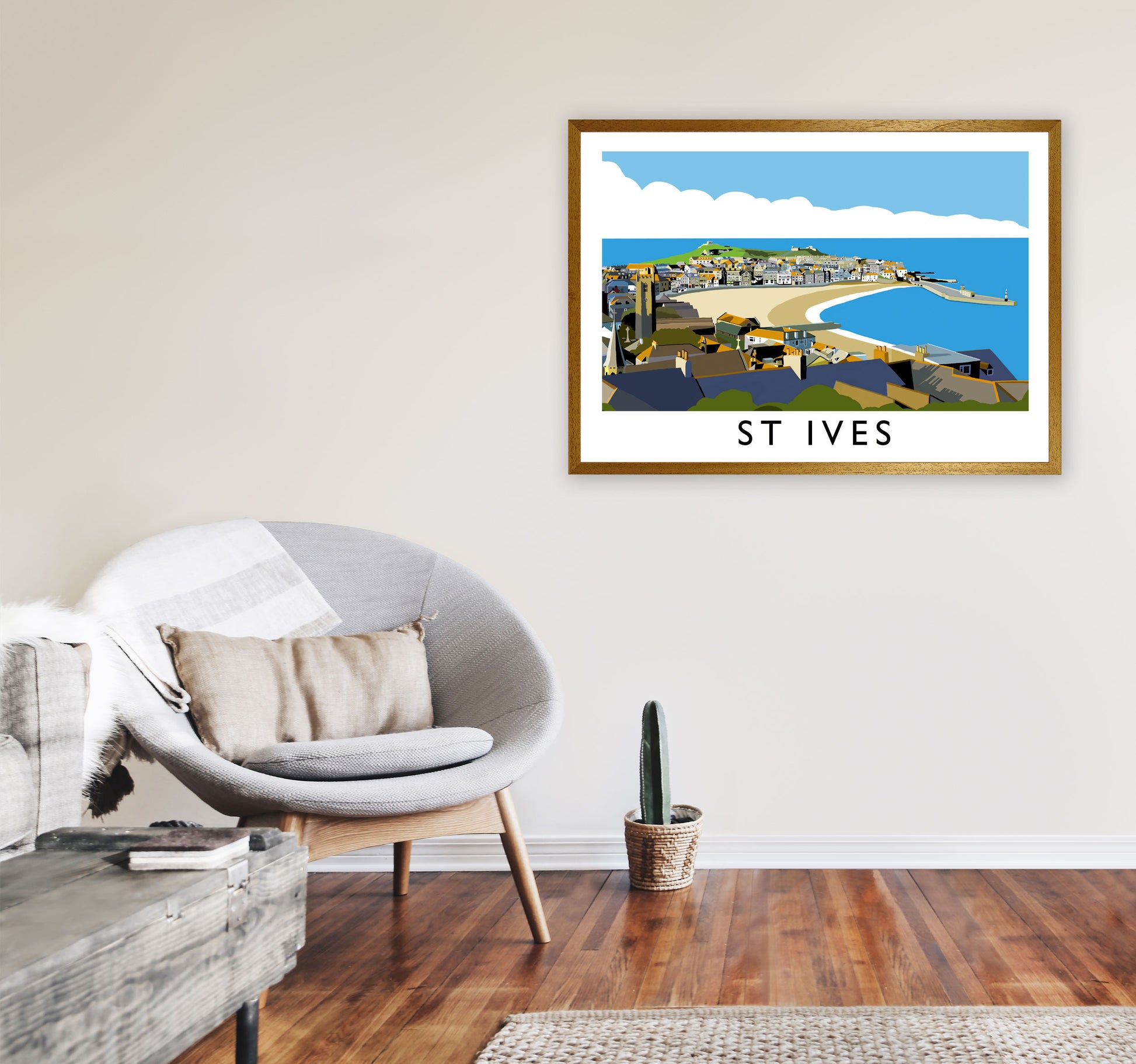 St Ives Art Print by Richard O'Neill, Framed Wall Art A1 Print Only