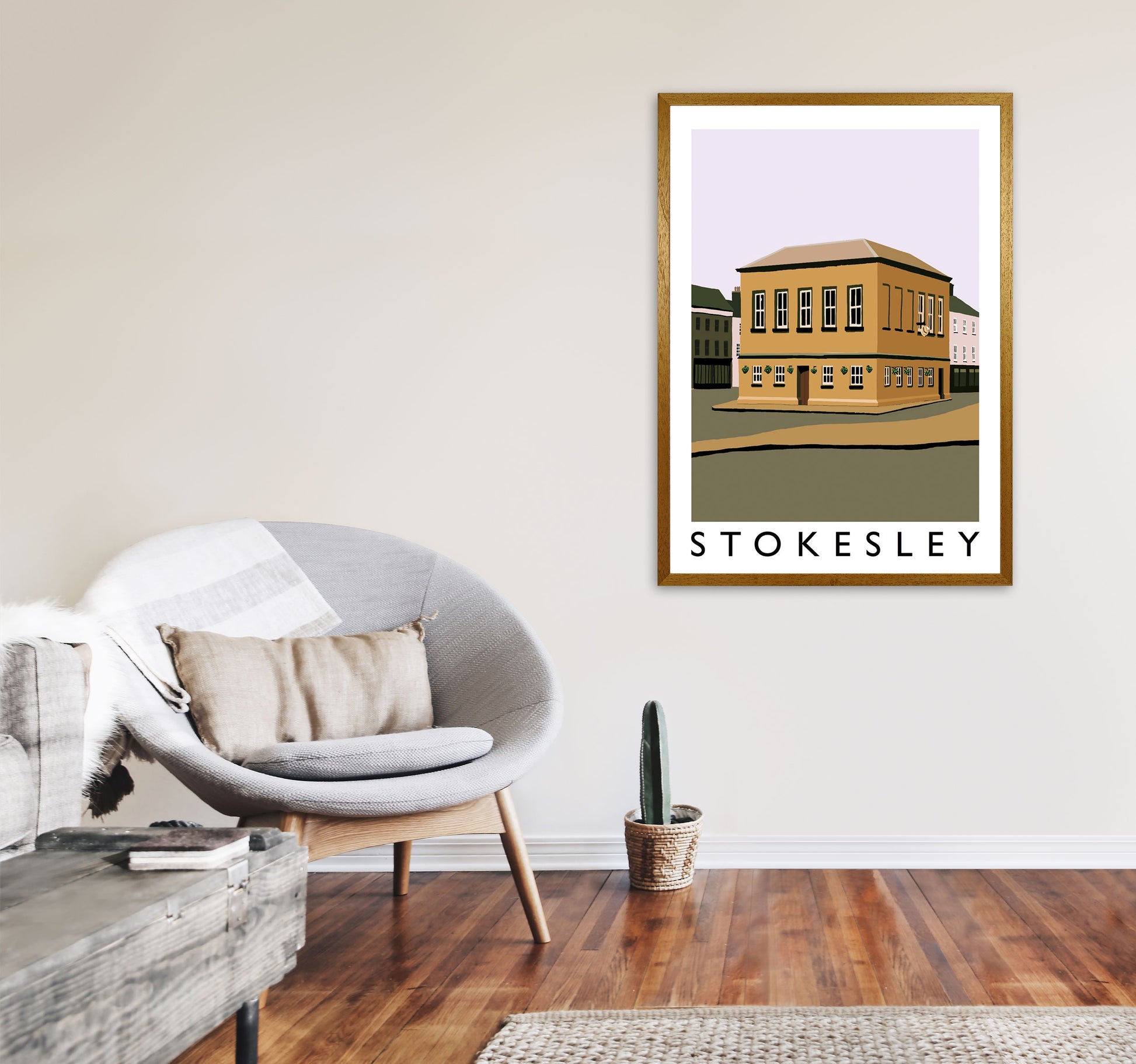 Stokesley Portrait Travel Art Print by Richard O'Neill, Framed Wall Art A1 Print Only