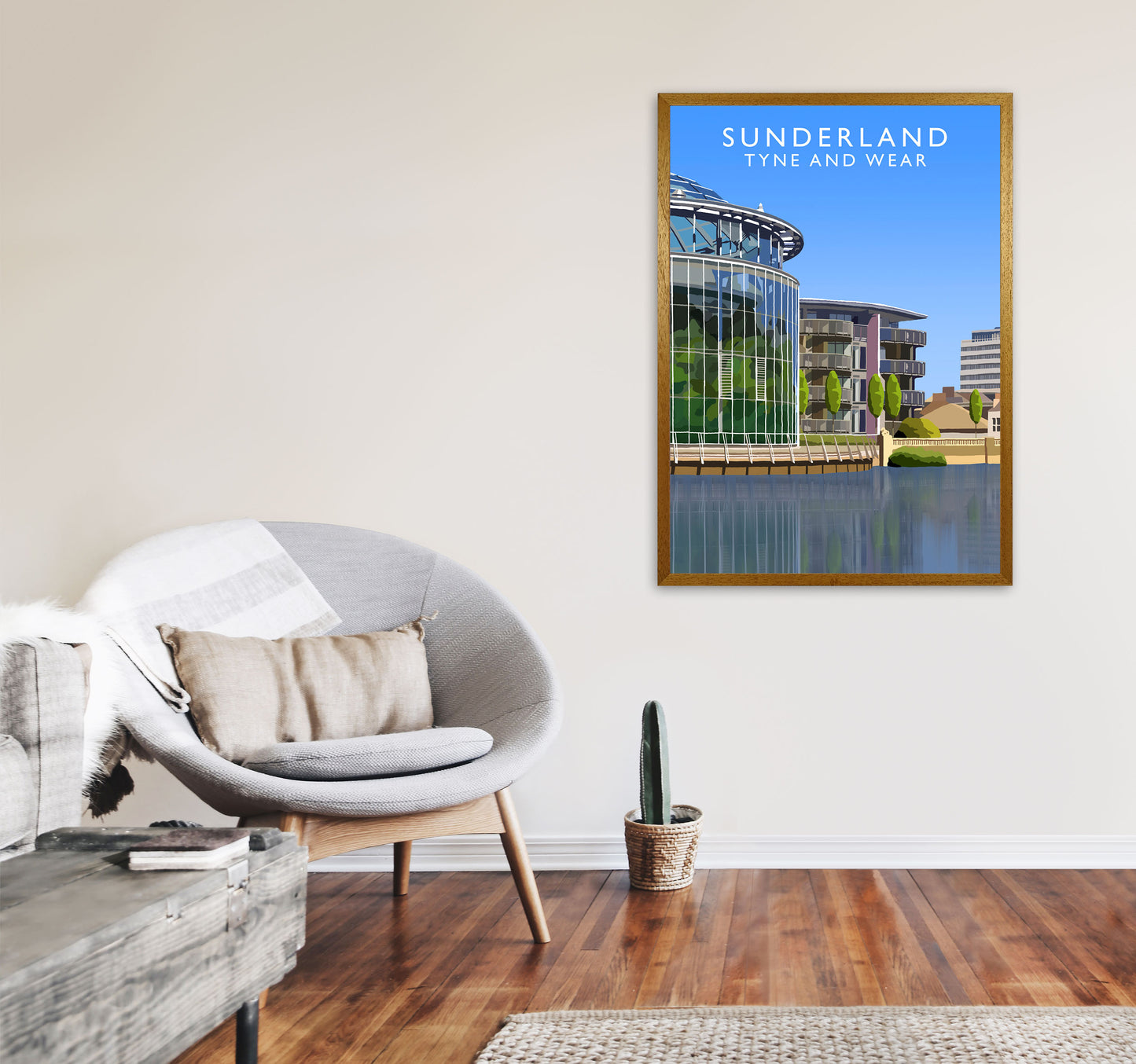 Sunderland Tyne and Wear Art Print by Richard O'Neill, Framed Wall Art A1 Print Only