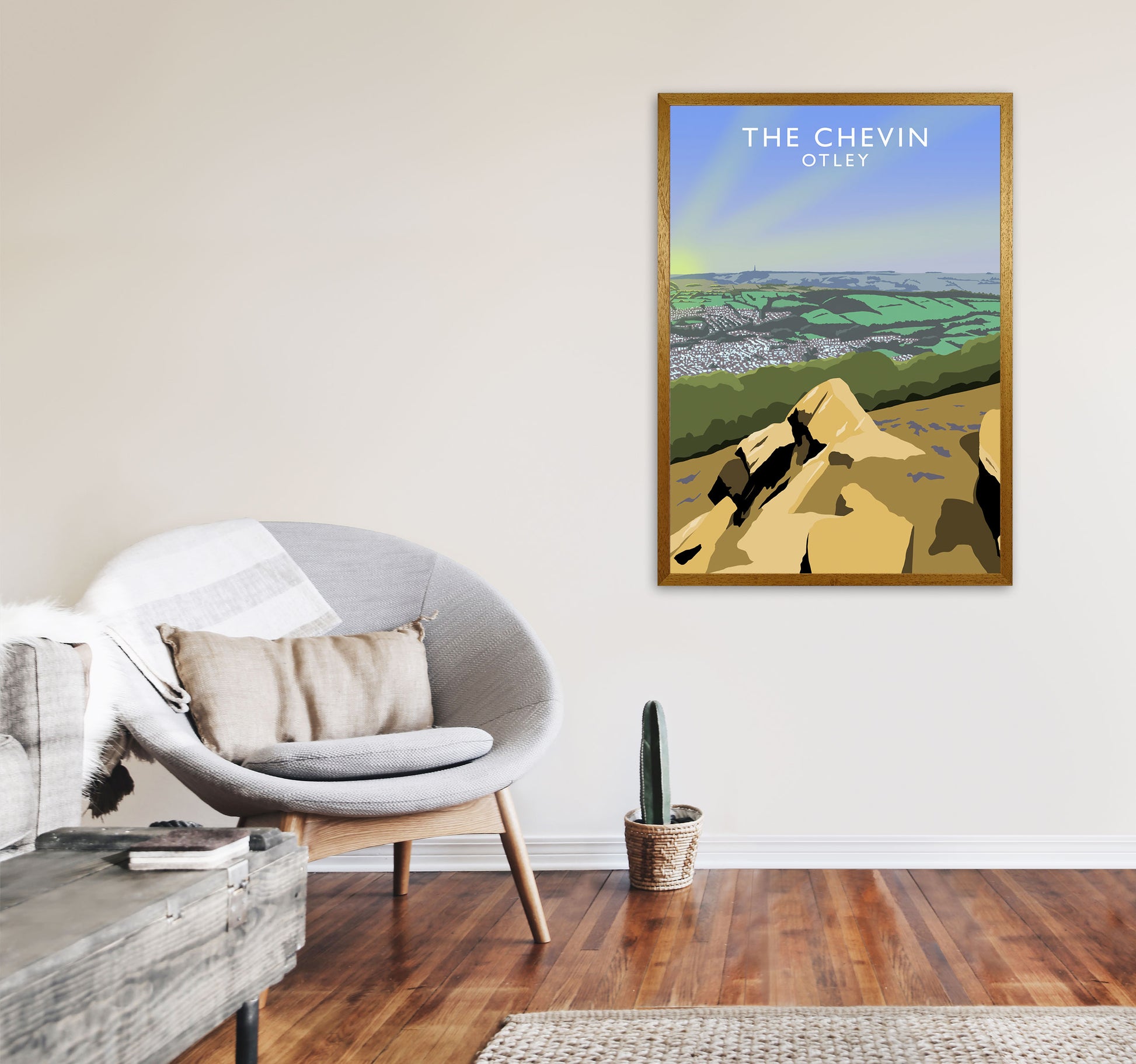 The Chevin Otley Art Print by Richard O'Neill, Framed Wall Art A1 Print Only