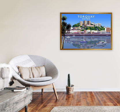 Torquay Devon Art Print by Richard O'Neill, Framed Wall Art A1 Print Only