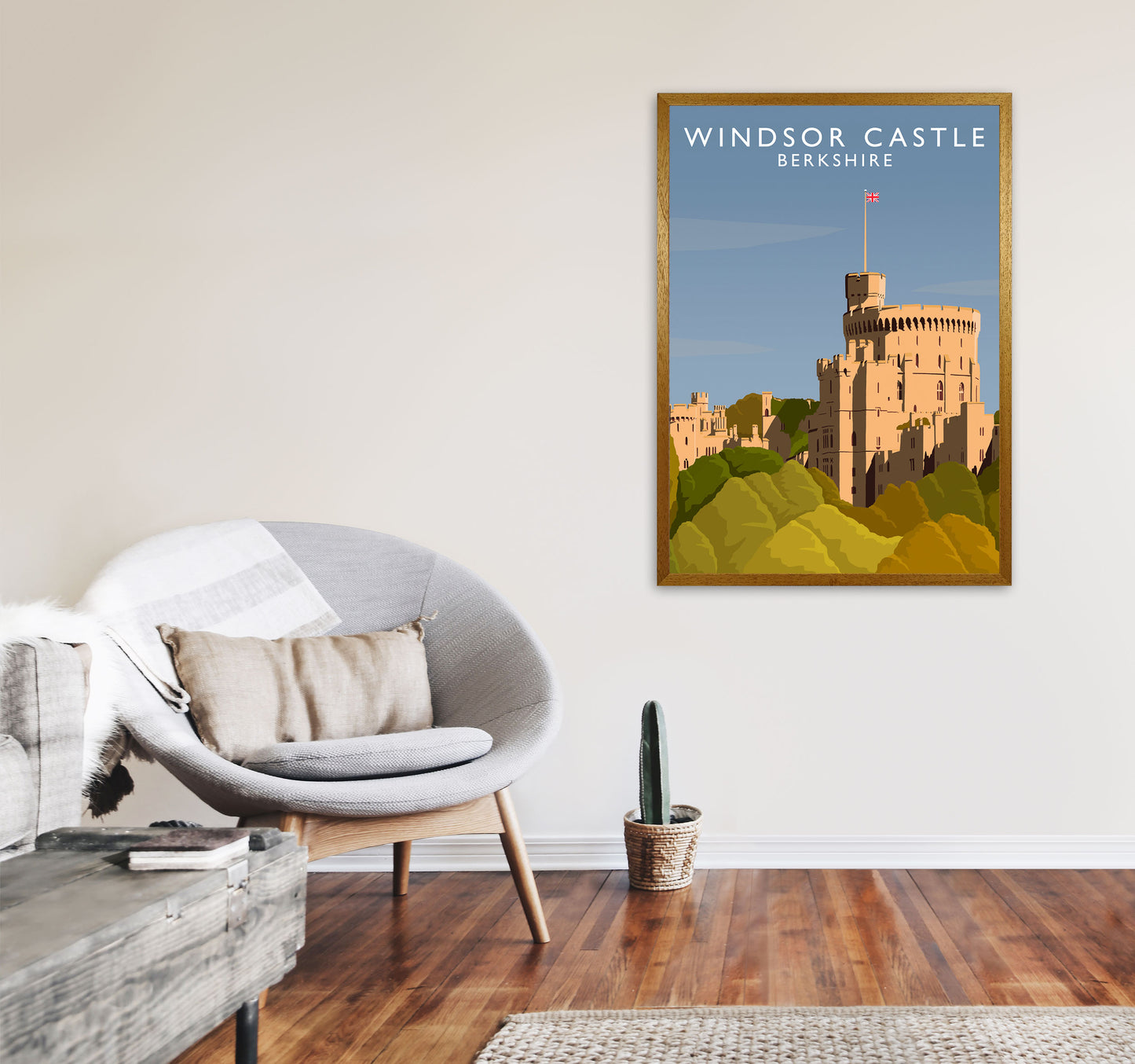 Windsor Castle Portrait Berkshire Travel Art Print by Richard O'Neill A1 Print Only