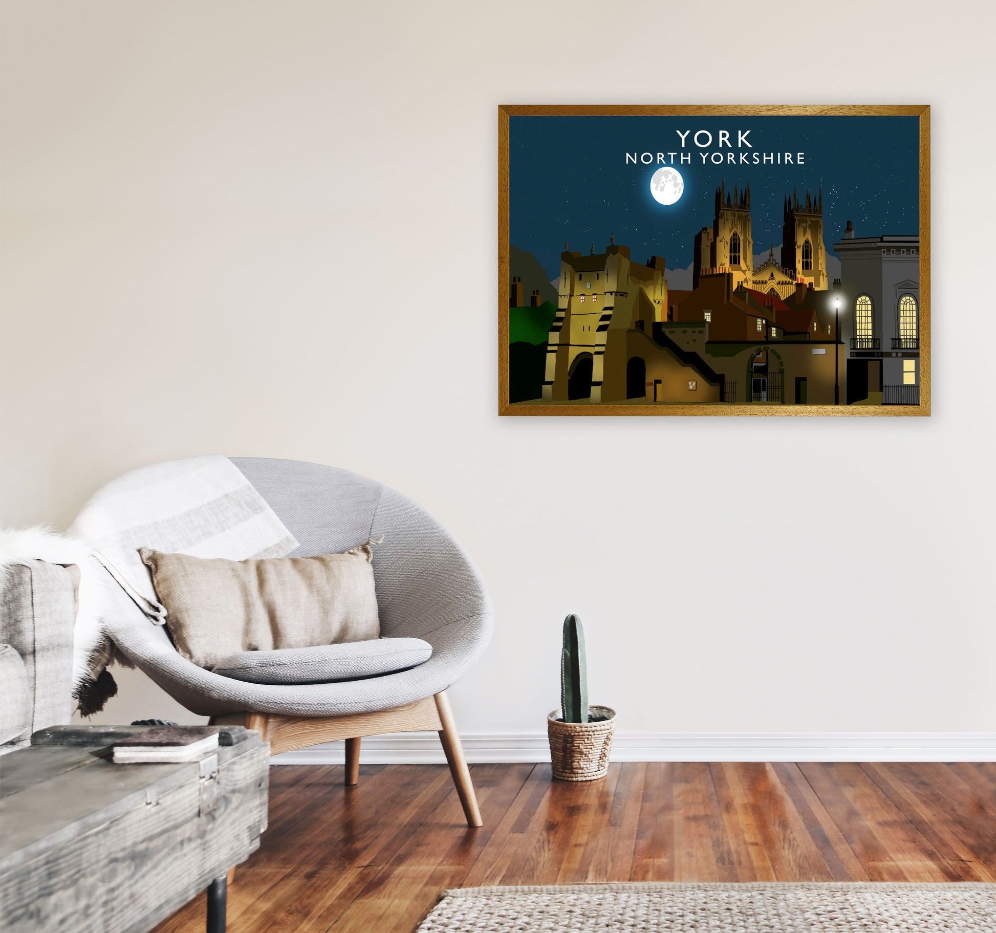 York Travel Art Print by Richard O'Neill, Framed Wall Art A1 Print Only