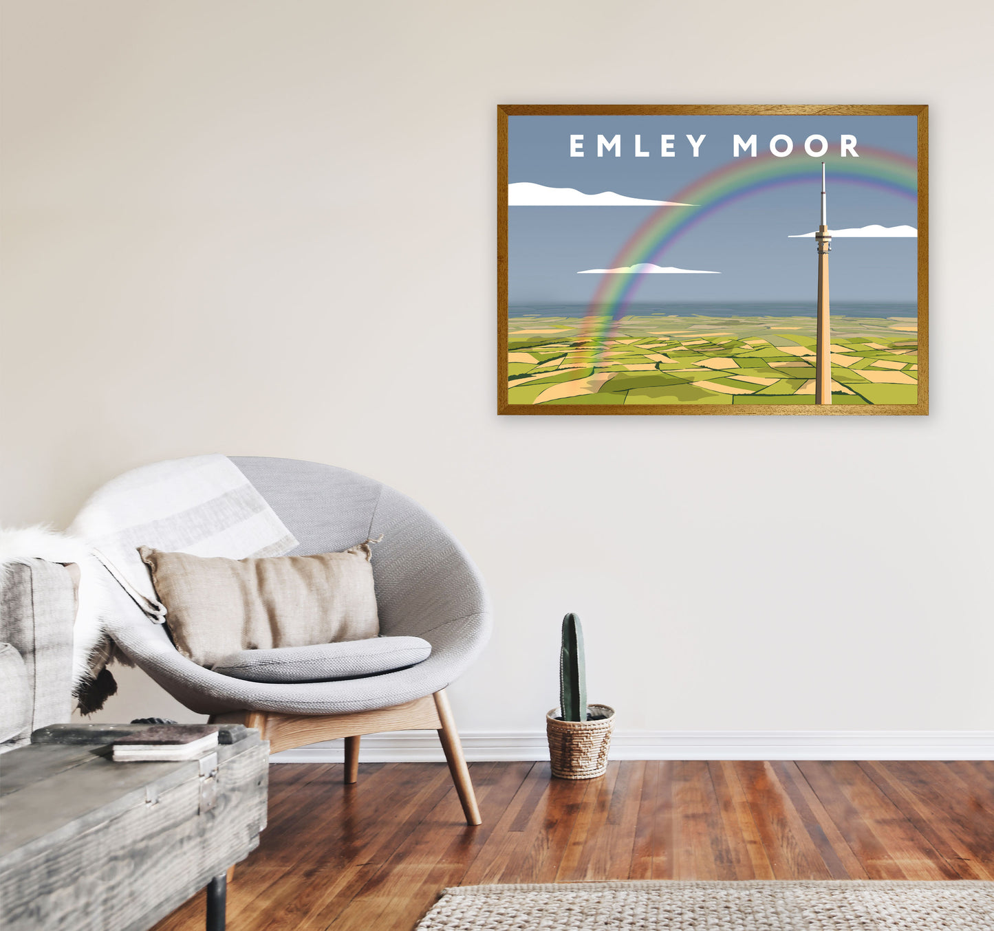 Emley Moor Framed Digital Art Print by Richard O'Neill A1 Print Only