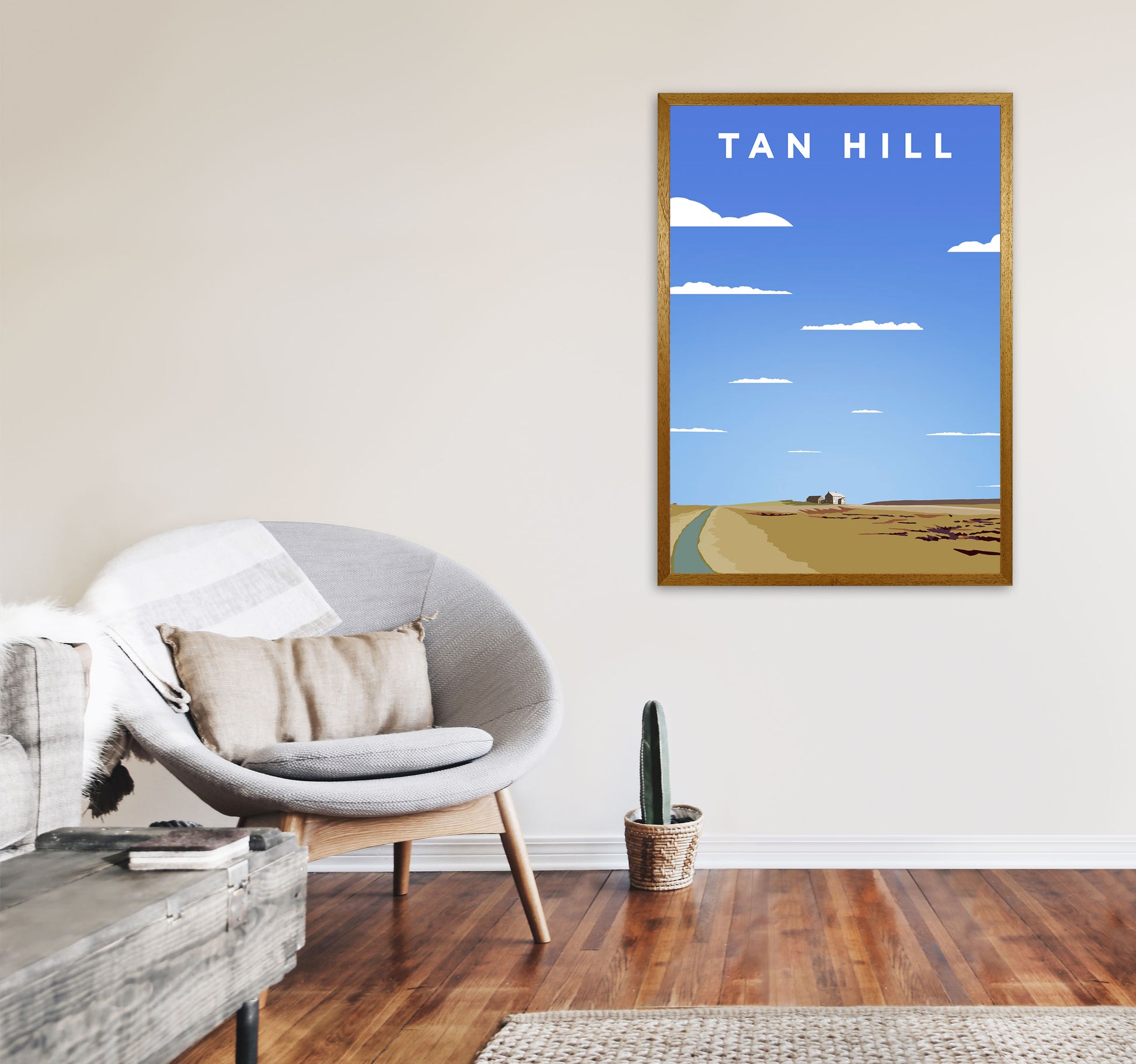 Tan Hill Travel Portrait Art Print by Richard O'Neill, Framed Wall Art A1 Print Only