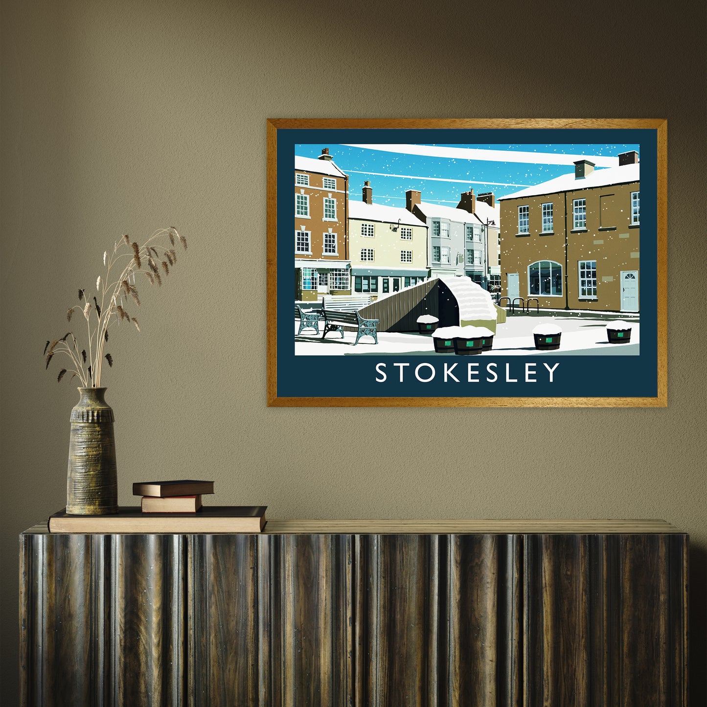 Stokesley (Snow) by Richard O'Neill A1 Oak Frame