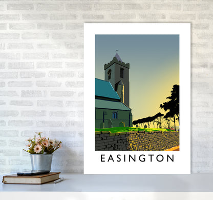 Easington Portrait Art Print by Richard O'Neill A1 Black Frame
