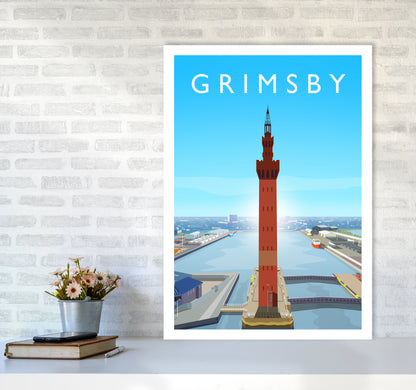 Grimsby Portrait Art Print by Richard O'Neill A1 Black Frame