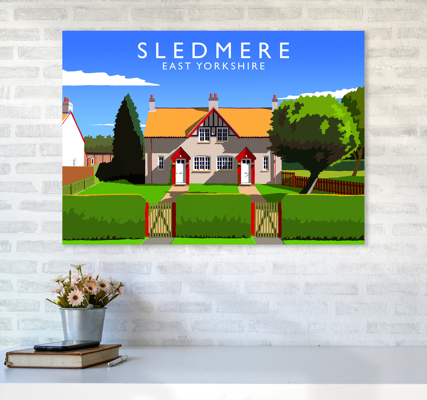 Sledmere Travel Art Print by Richard O'Neill A1 Black Frame