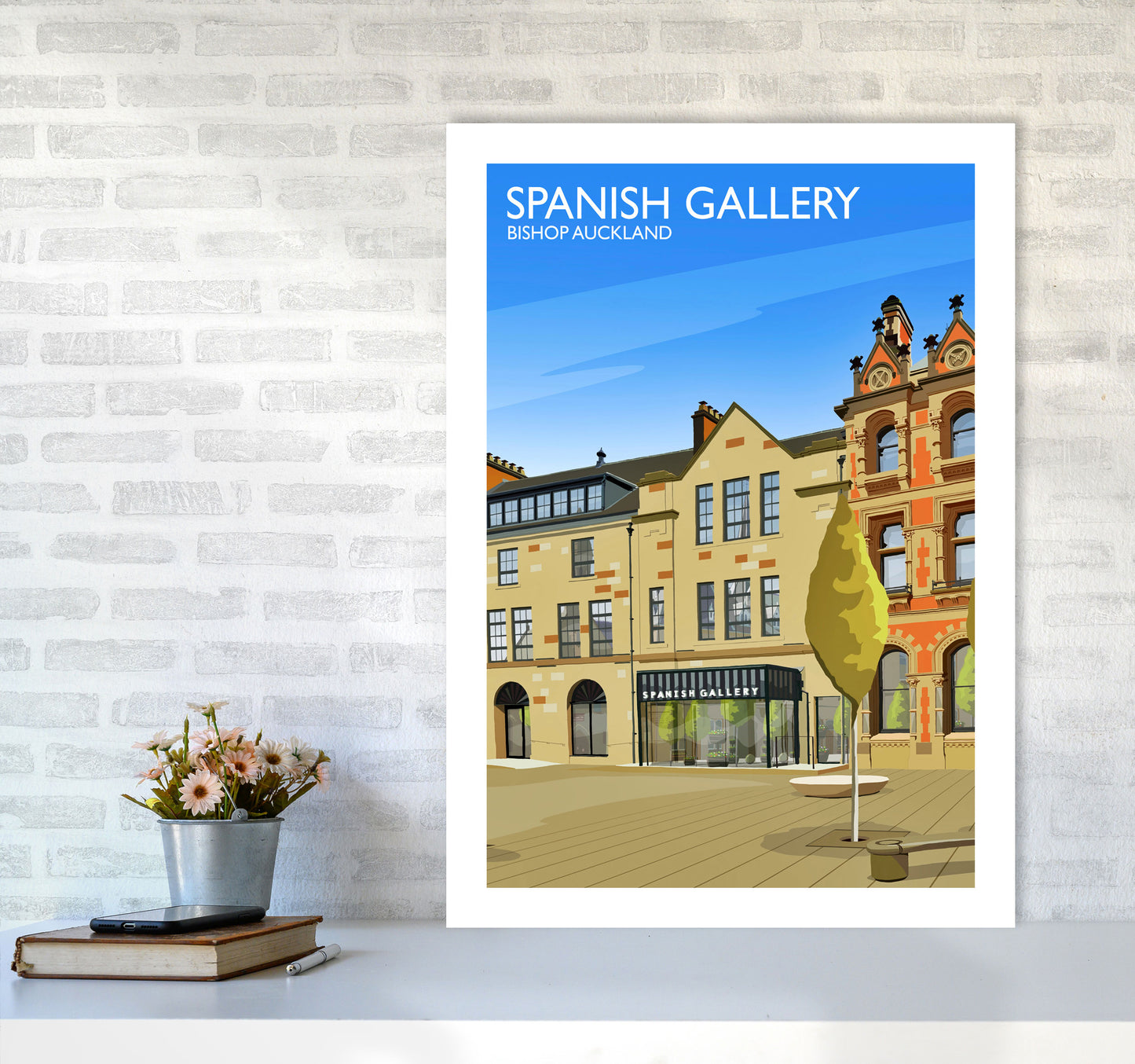 Spanish Gallery portrait Travel Art Print by Richard O'Neill A1 Black Frame