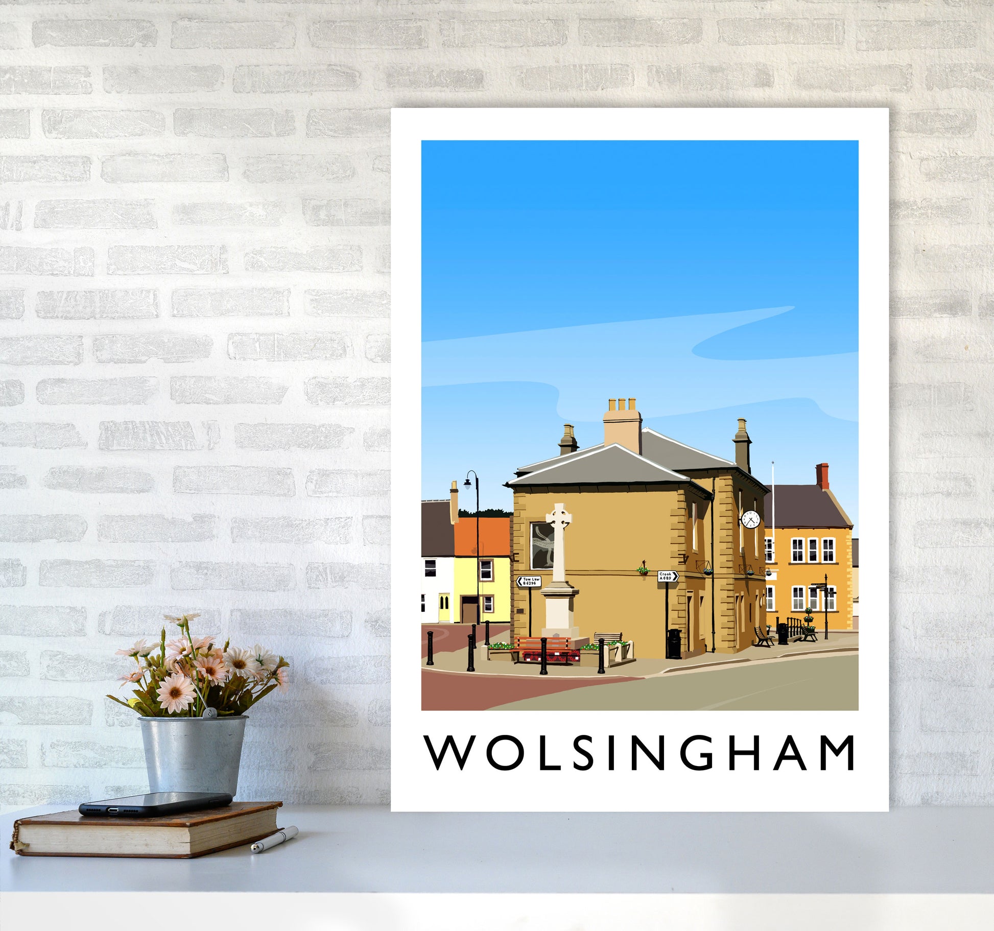 Wolsingham 2 portrait Travel Art Print by Richard O'Neill A1 Black Frame