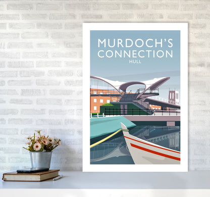 Murdoch's Connection portrait Travel Art Print by Richard O'Neill A1 Black Frame
