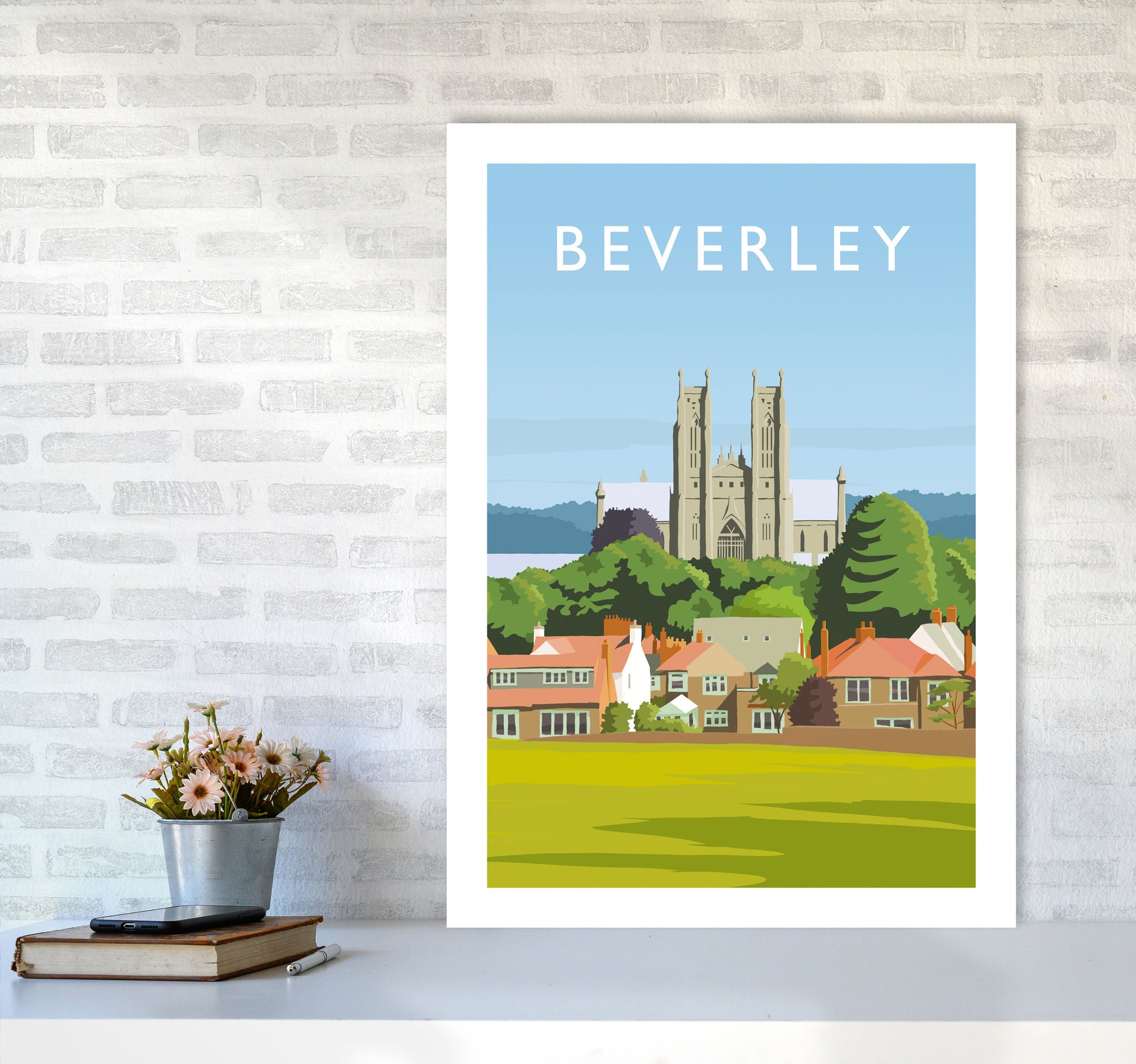 Beverley 3 portrait Travel Art Print by Richard O'Neill A1 Black Frame