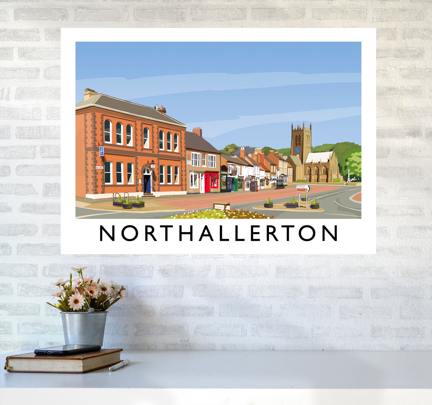 Northallerton 5 Travel Art Print by Richard O'Neill A1 Black Frame