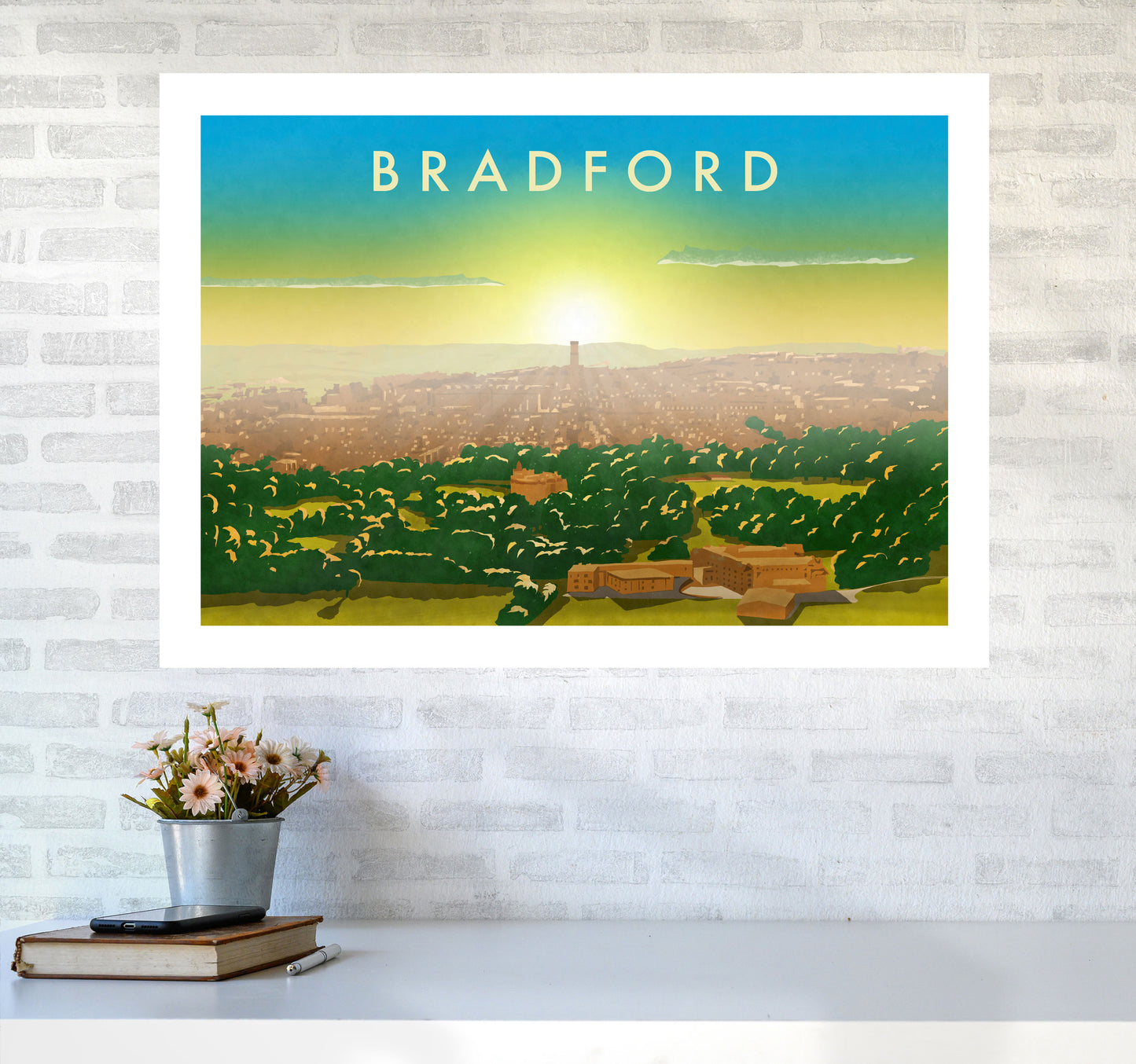 Bradford 2 Travel Art Print by Richard O'Neill A1 Black Frame