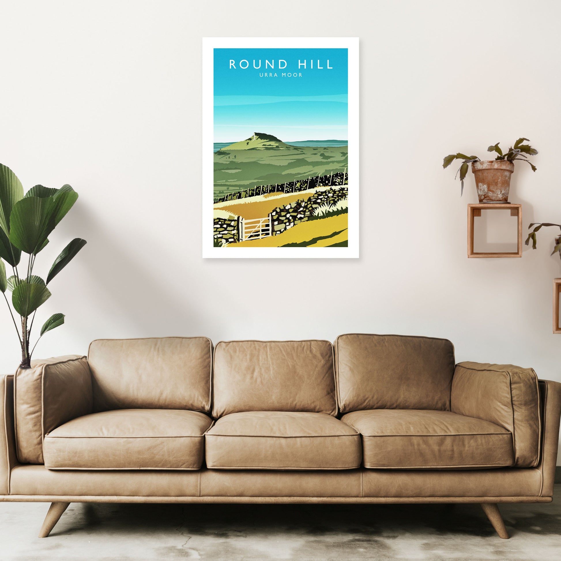 Round Hill Portrait Travel Art Print by Richard O'Neill A1 Black Frame