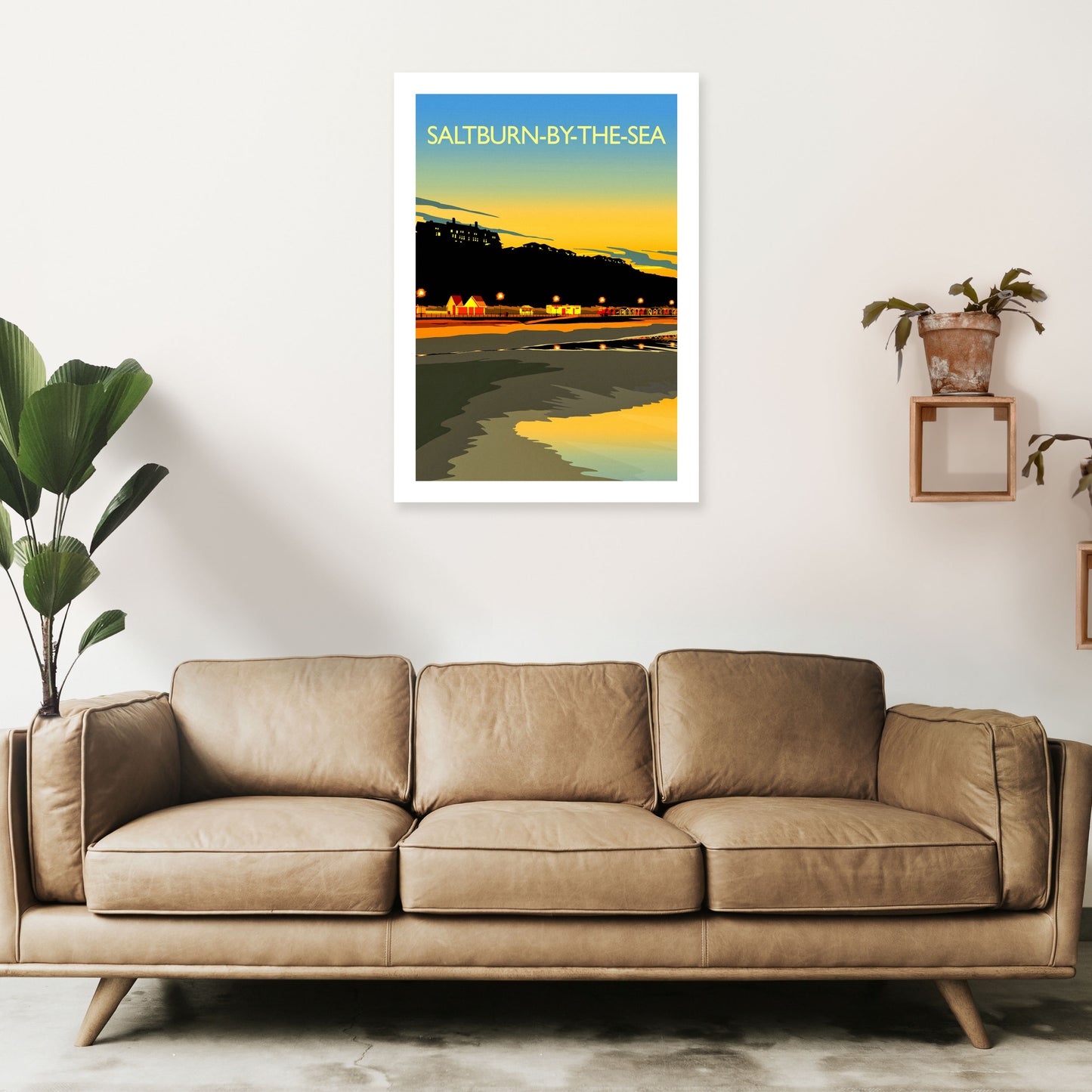 Saltburn-By-The-Sea 3 Portrait Travel Art Print by Richard O'Neill A1 Black Frame