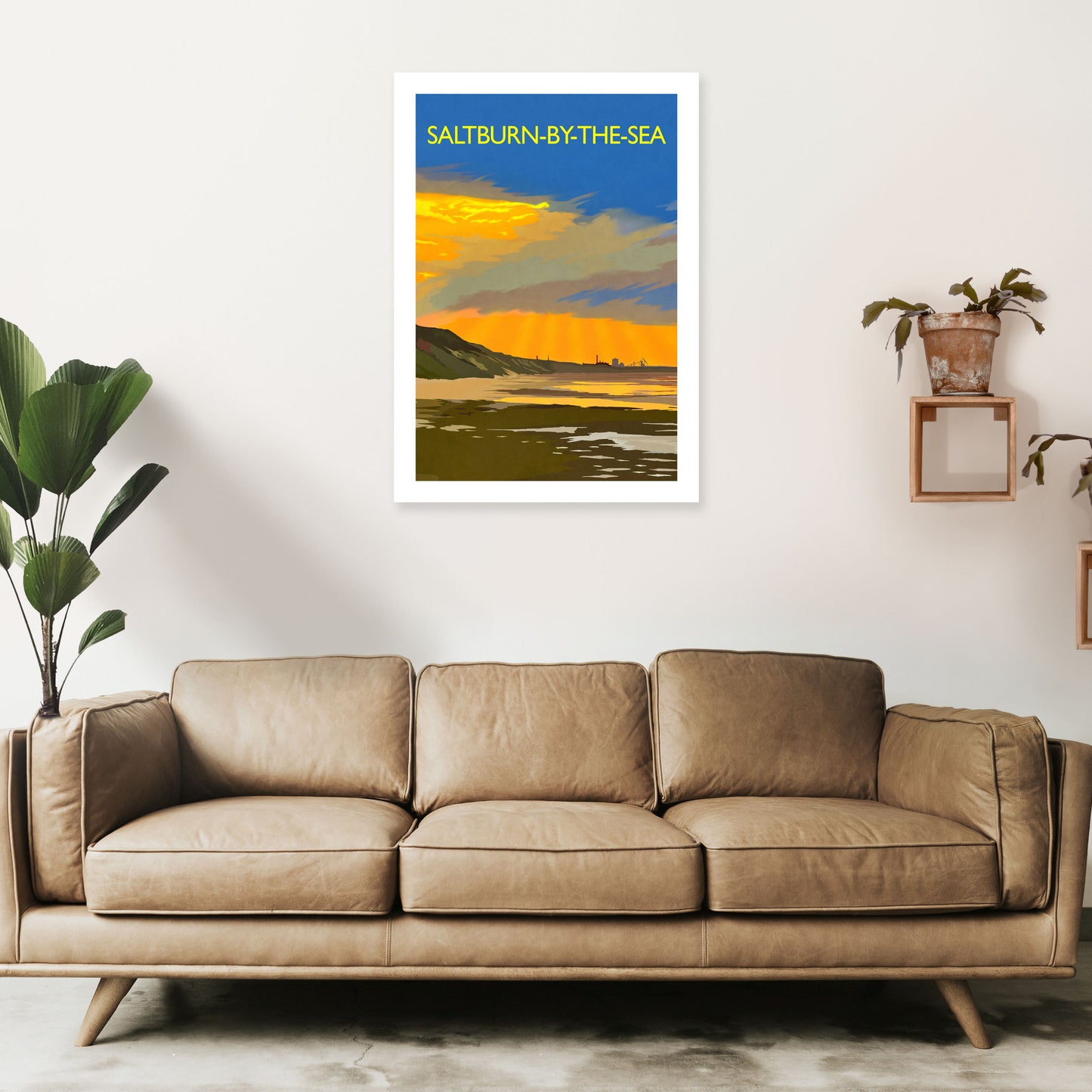 Saltburn-By-The-Sea 4 Portrait Travel Art Print by Richard O'Neill A1 Black Frame