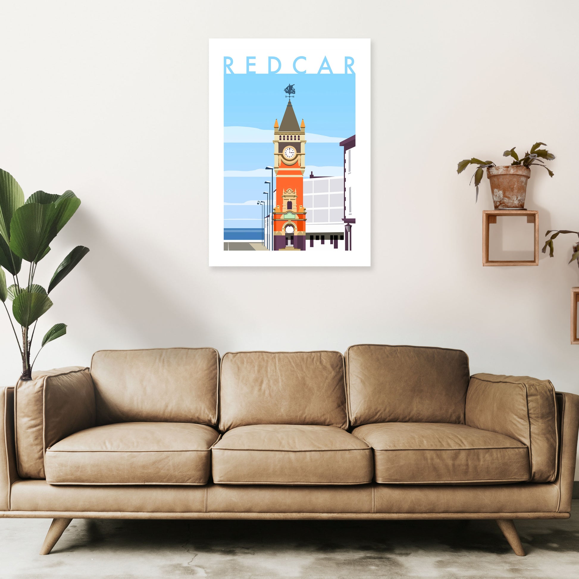 Redcar 3 Travel Art Print by Richard O'Neill A1 Black Frame