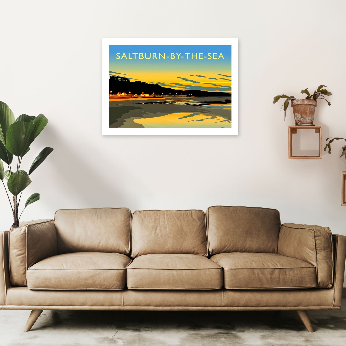 Saltburn-By-The-Sea 3 Travel Art Print by Richard O'Neill A1 Black Frame