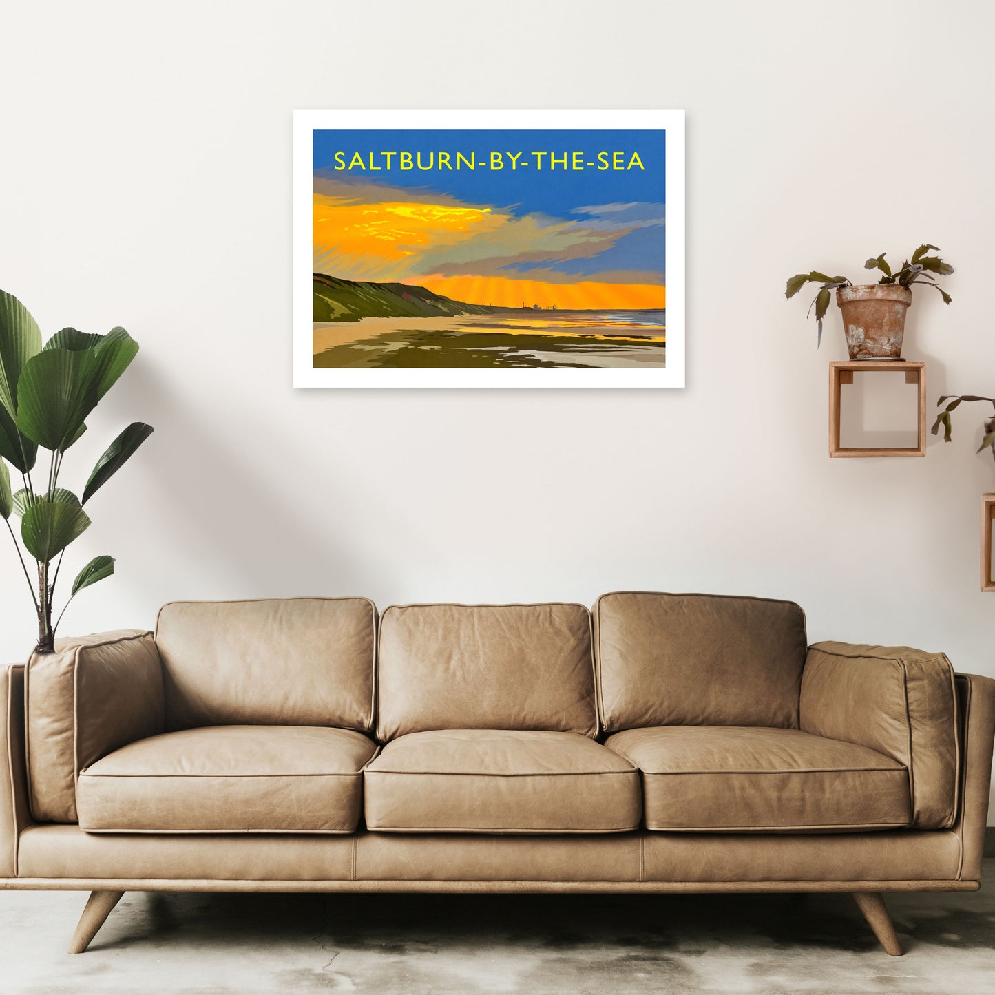 Saltburn-By-The-Sea 4 Travel Art Print by Richard O'Neill A1 Black Frame